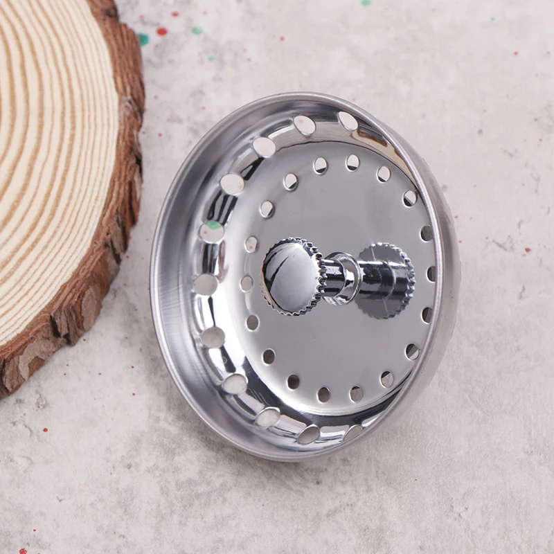 Kitchen Sink Strainer Stopper Combo Basket Replacement For 3-1/2 Inch Drain Stainless Steel