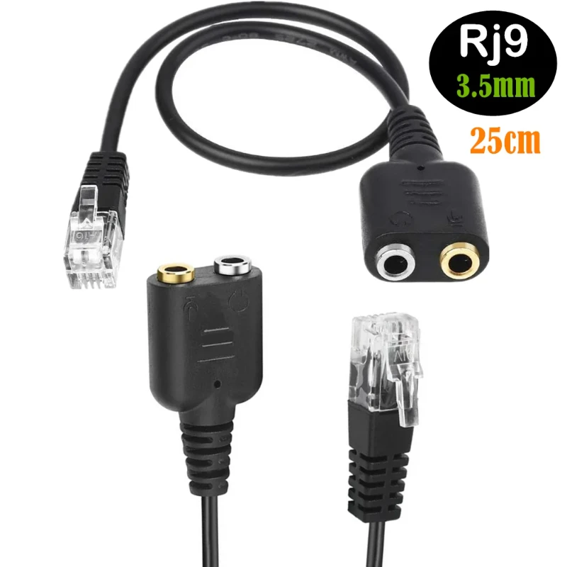 PC Headset Adapter Computer Sto Headphone 3.5mm to Phone Rj9 Converter for Cisco IP Phones 7942 7945 7960 7960G 7961 8841 etc