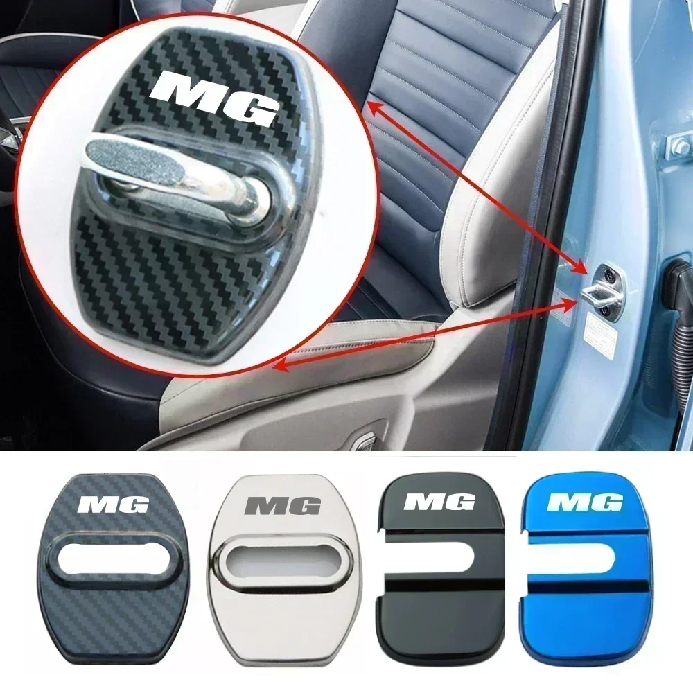 Car Door Lock Cover Auto Emblems Case for MG GT GS HS MG3 MG 4 EV MG5 MG6 MG7 RX5 RX8 TF V80 ZS Whale one Car Styling Accessorie