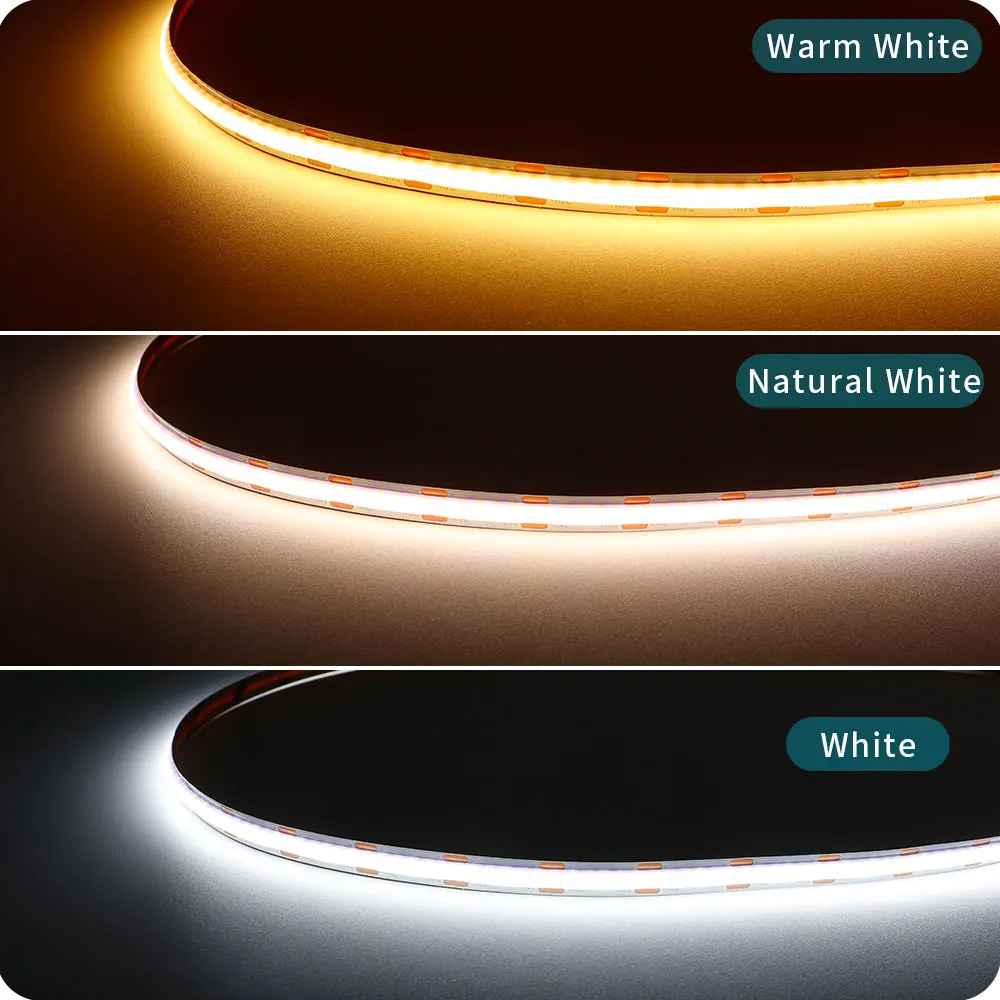 TUYA FCOB LED Strip CCT 2700K do 6500K CW WW Zmienny zasilacz APP Control 600Leds/m Wysoka gęstość 90RA 8mm Ściemnialny DC24V