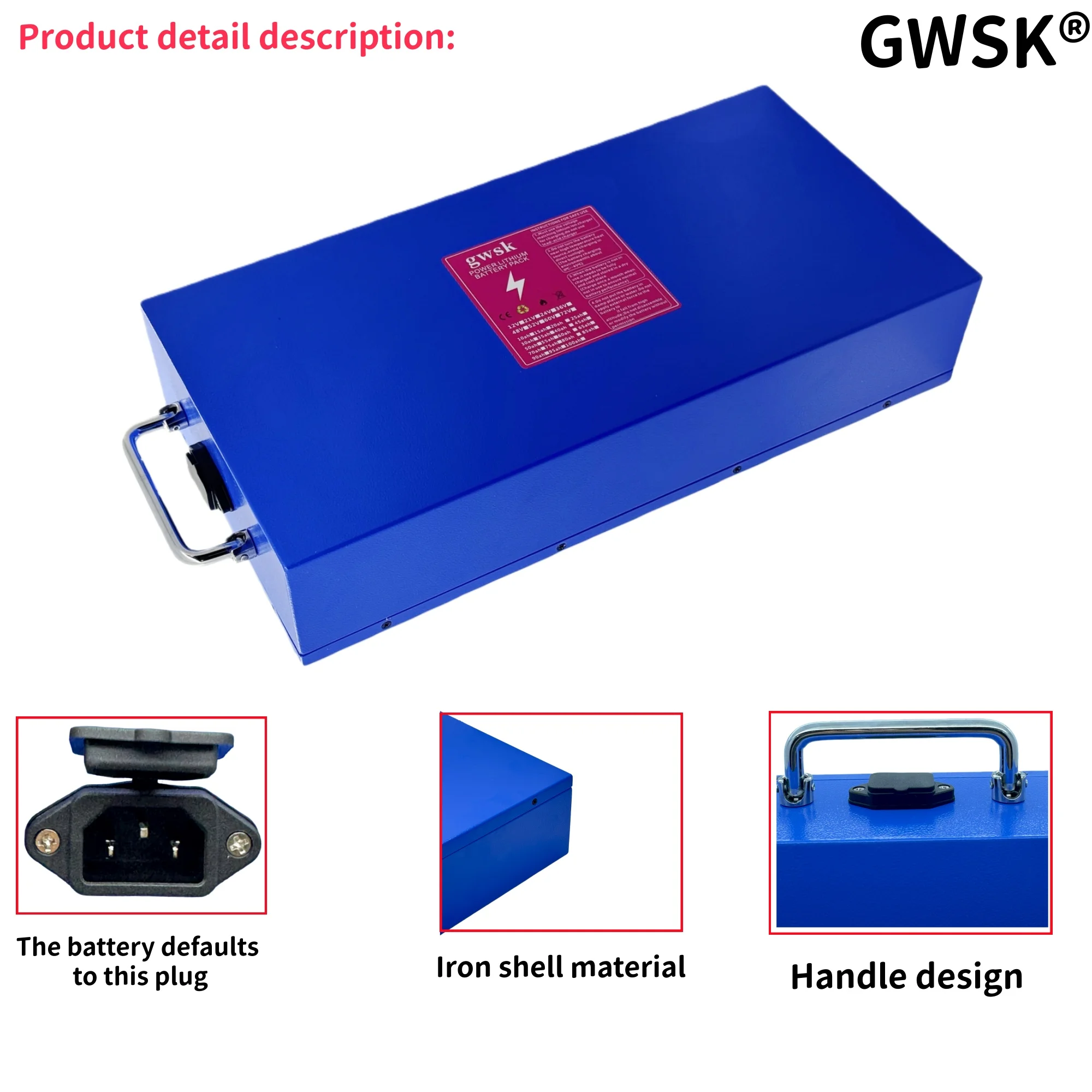 Trasporto aereo, produzione di batterie agli ioni di litio 72V60V48V21700 per tricicli, adatte per consumo energetico inferiore a 3000 W