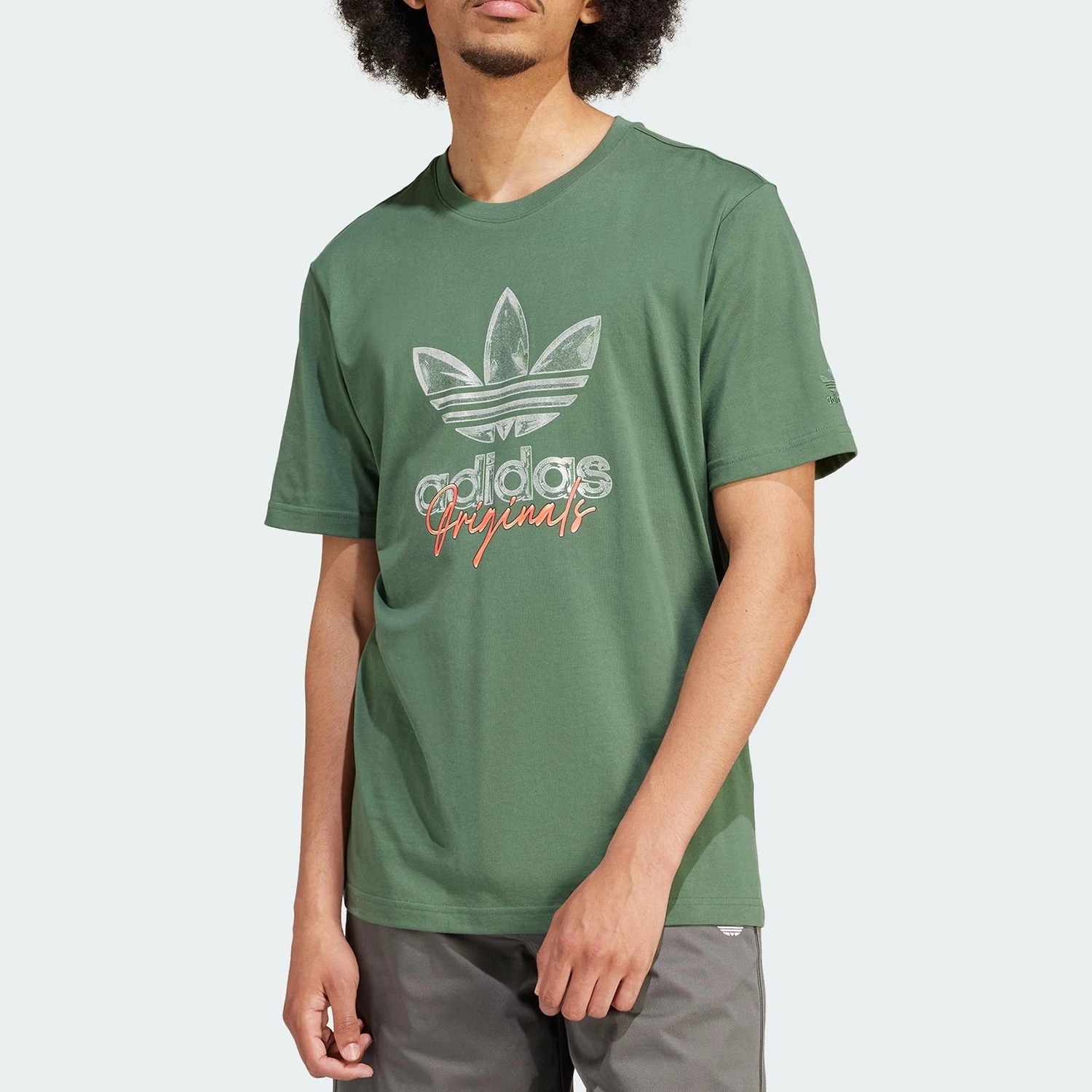 

Adidas Original Three Stripes Men's Knitted Print Loose Casual Short Sleeve IS0228