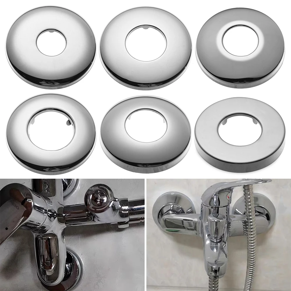 New Shower Faucet Decorative Cover Chrome Finish Stainless Steel Water Pipe Wall Covers Shower Kitchen Bathroom Accessories