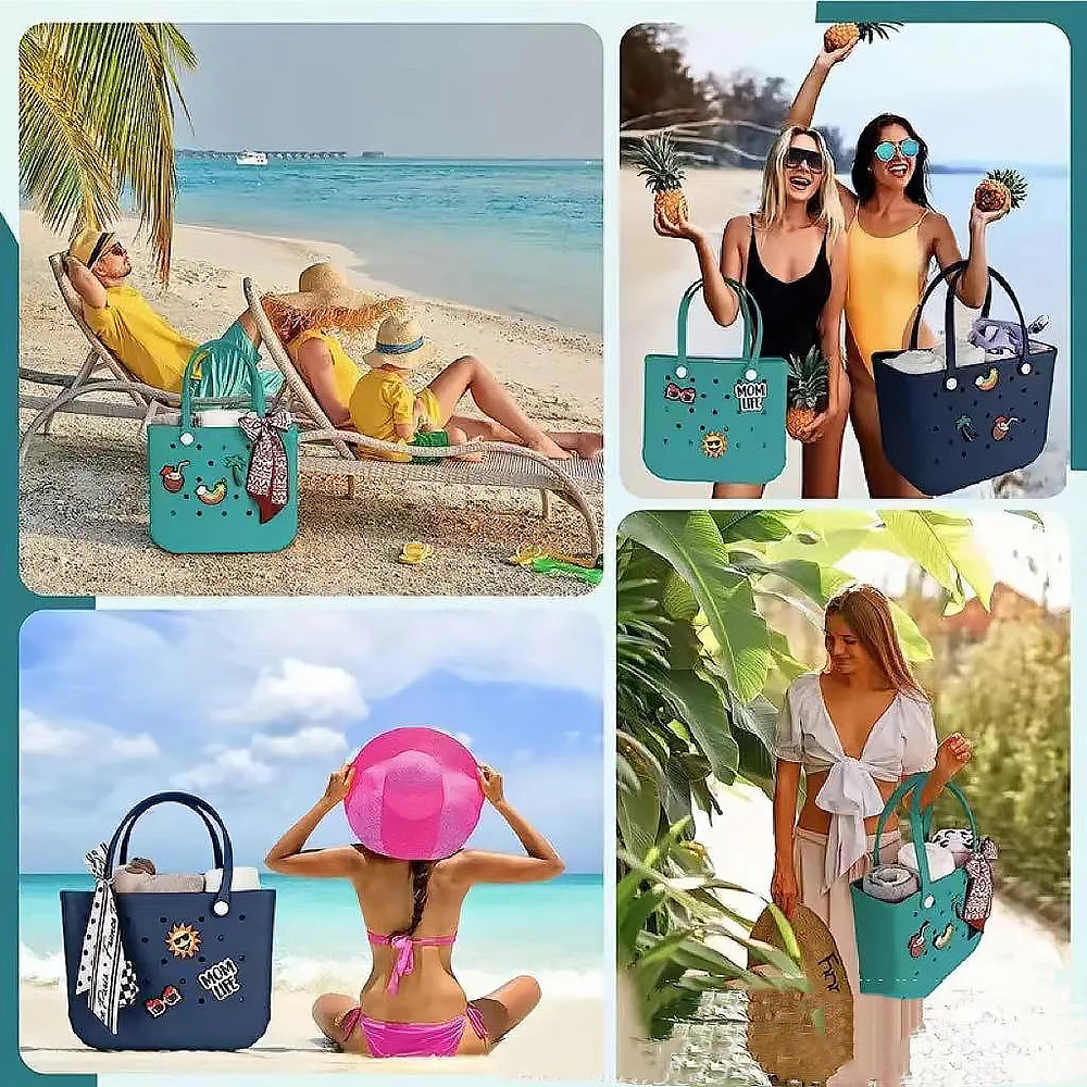 Bolsa de praia impermeável Eva para mulheres, cesta de piquenique, bolsa de compras, bolsa de ombro, viagem, férias, feriados, natação, bolsa impermeável, verão