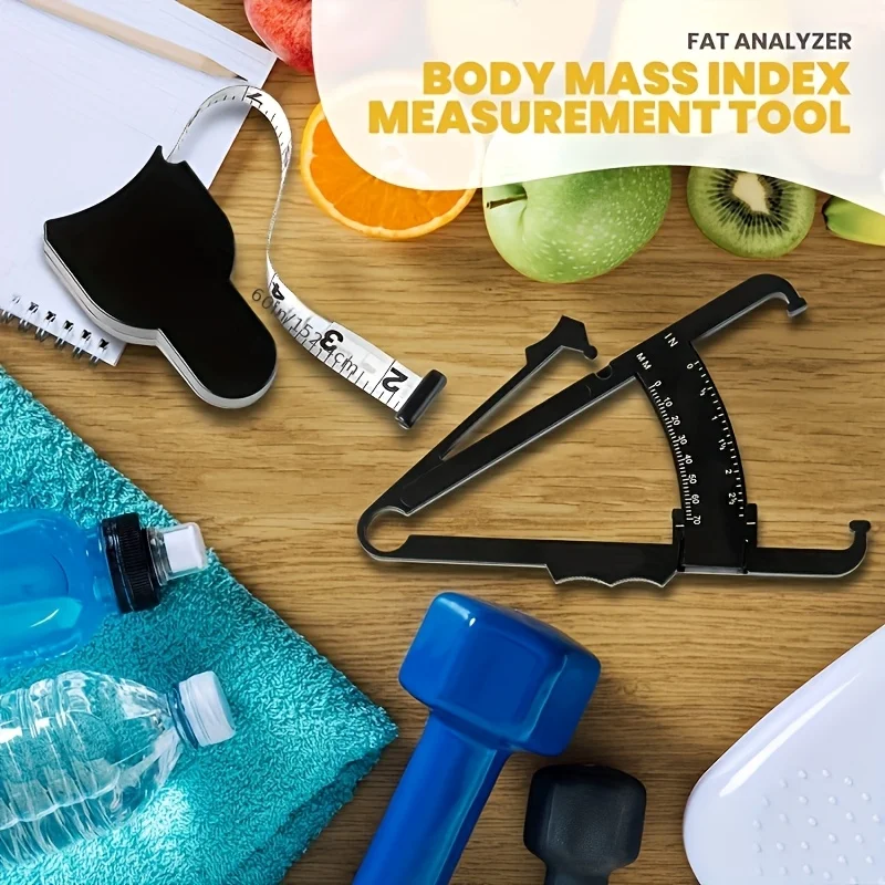 Körperfett-Kaliper und Taillenmessband-Set - Handgehaltener Kombinations-Kaliper und Messband, Tragbares Fitness-Messwerkzeug – Detail 6
