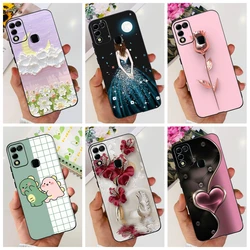 For Infinix Hot 11 Play Case Shockproof Cover Fashion Flower Soft Silicone Coque For Infinix Hot 10 Play X688C Hot 9 Play Bumper