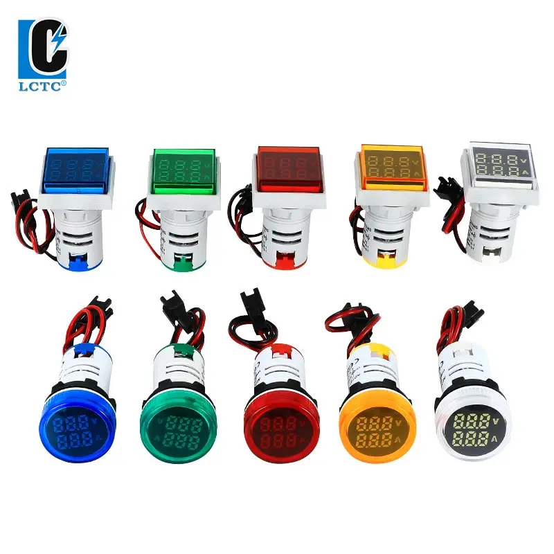 AD16-22FVA AC 380V Digital Display Current and Voltage Meter Integrated Indicator Light One Meter Dual-purpose Digital Dual Disp