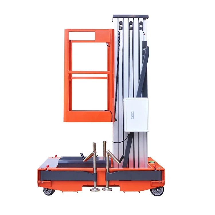 Aerial Platform Lift Aluminum Mobile Working Platform Type Vertically Double Mast Portable Man 1210*600/1450*600 Table Size