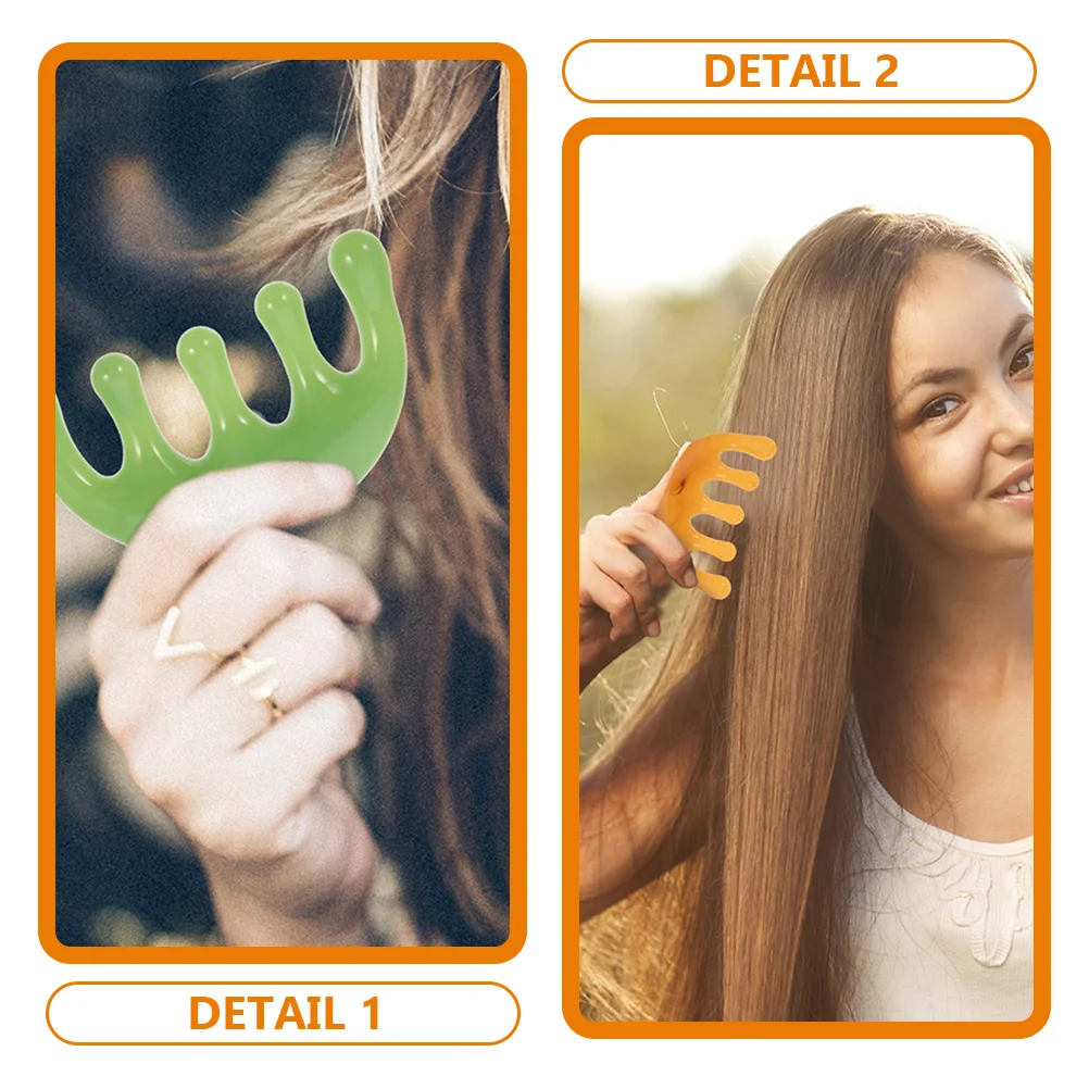 

2pcs Resin Hair Combs Scalp Massage Comb Wide Tooth Comb Portable Travel Brush Smooth Daily Use Acupoint Tool Brain Blood Flow