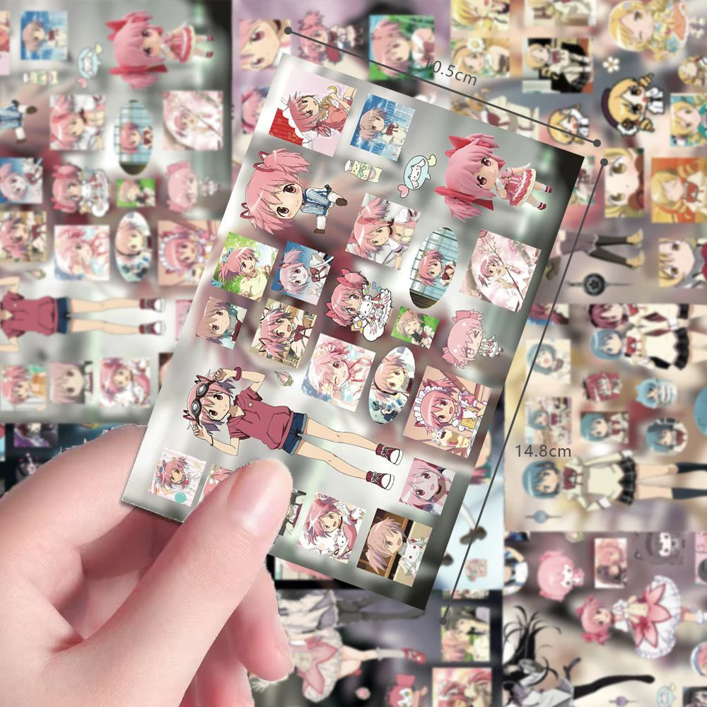 Picture 6: 4/8Sheets Tomoe Mami Anime Stickers Akemi Homura Sakura Kyouko Cartoon Sticker Laptop Luggage Kaname Madoka Miki Sayaka Decals