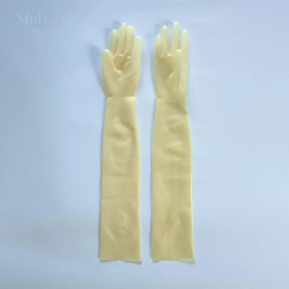 Stylish Unisex Latex Long Gloves - Durable, Natural Material, Versatile Use