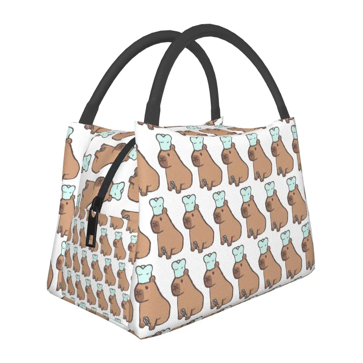 Chef Capybara Lightweight Handheld Insulated Lunch Bag Large Capacity for Adults Students Travel Picnic