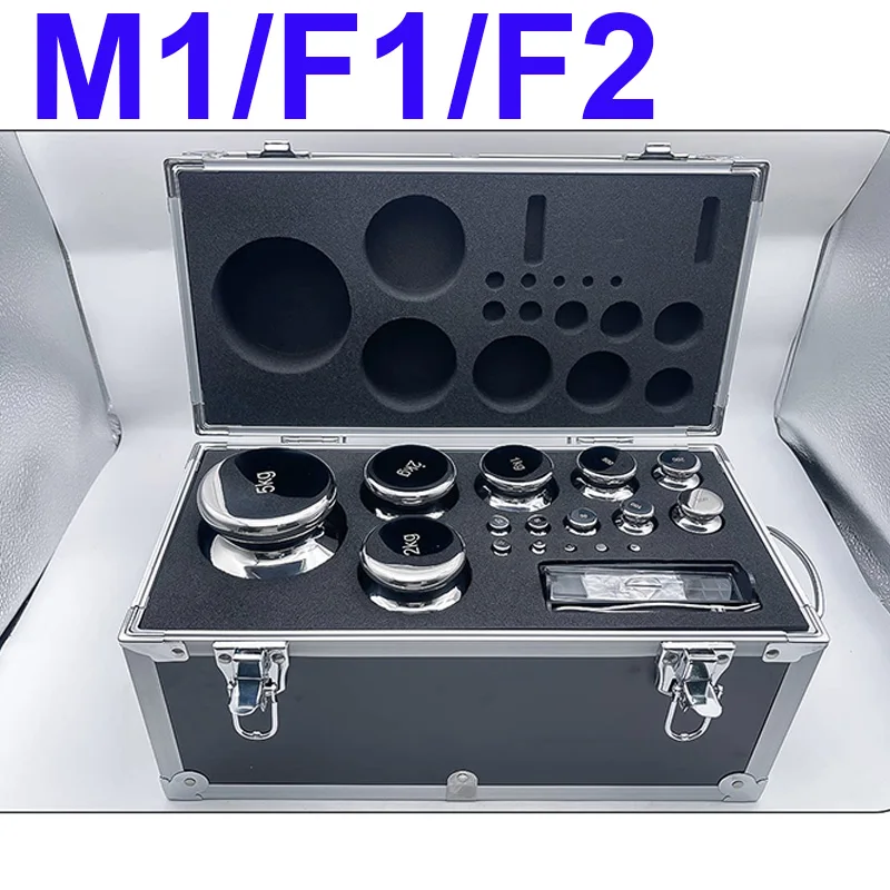 

Набор из 28 штук стандартных весов из нержавеющей стали M1/F1/F2 (от 1 мг до 5 кг) с коробкой для хранения.