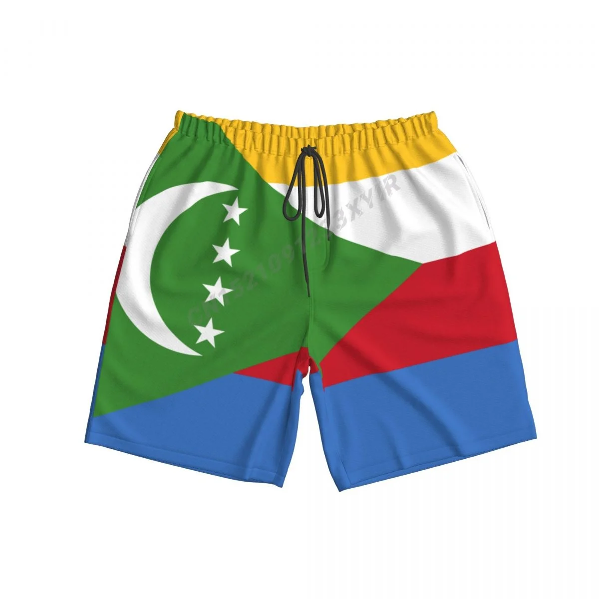 Summer Men's Comoros Flag Beach Pants Shorts Surfing M-2XL Polyester Swimwear Running