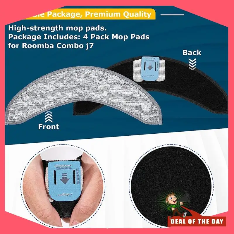 تسليم 24 ساعة 4 قطعة أجزاء ممسحة منصات ل اي روبوت رومبا كومبو J7 + روبوت فراغ ستوكات قابل للغسل قابلة لإعادة الاستخدام تنظيف القماش