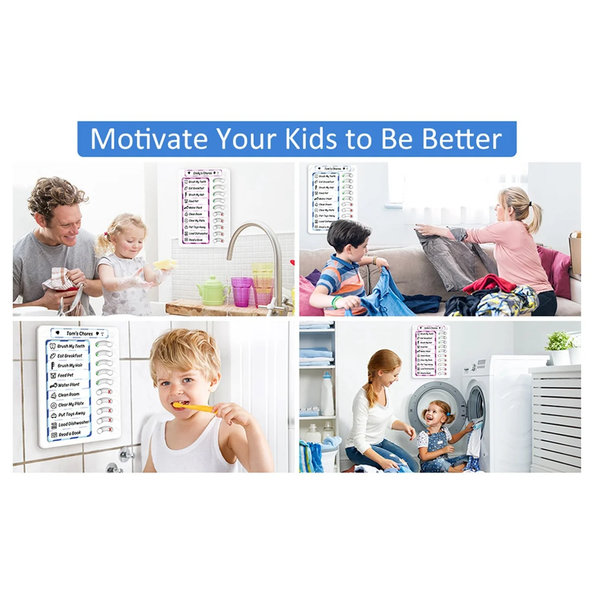 กระดานนาฬิกาที่ใช้ในครัวเรือนสามารถลบได้ทุกวันเพื่อทำรายการวางแผนตรวจสอบสำหรับเด็กผู้ใหญ่หลายรายการและสร้างนิสัยที่ดี B