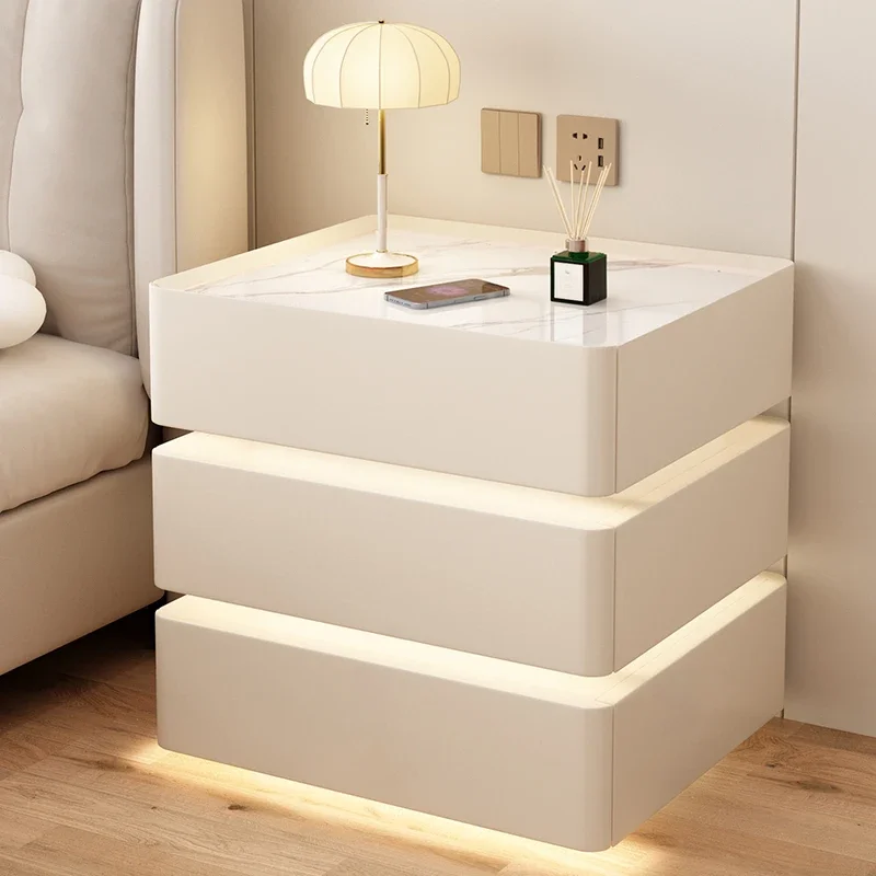 Coffee Mesas Narrow Table White Dresser Bedside Nightstands Chest Drawers Low 3-tier Drawer Tables Living Room Mesa De Noche