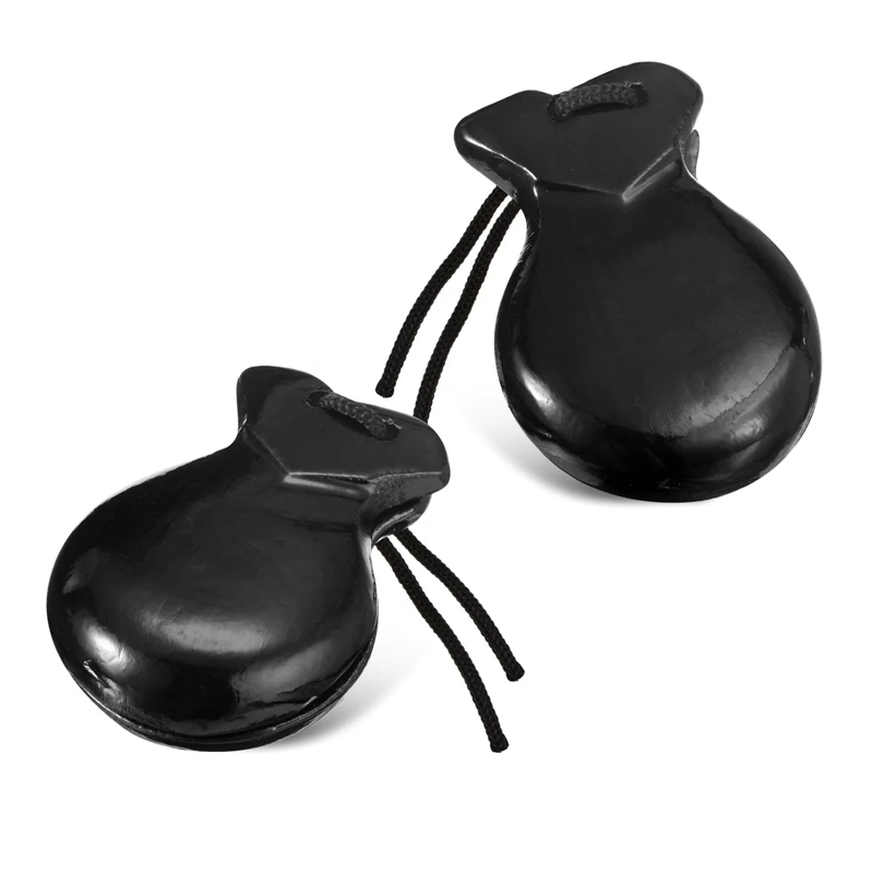 1 Pair Spanish Castanets Flamenco Castanets With String Traditional Wood Hand Percussion Castanets