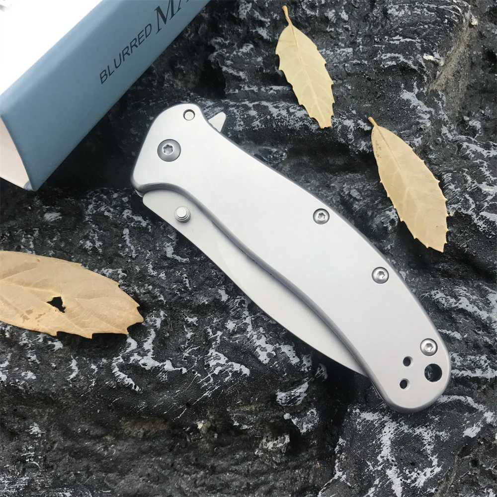 Military 1730 Folding Knife 440C Blade Gary Titanium Handle Edc Outdoor Hunting Survival Pocket Knife Multi Combat Tool