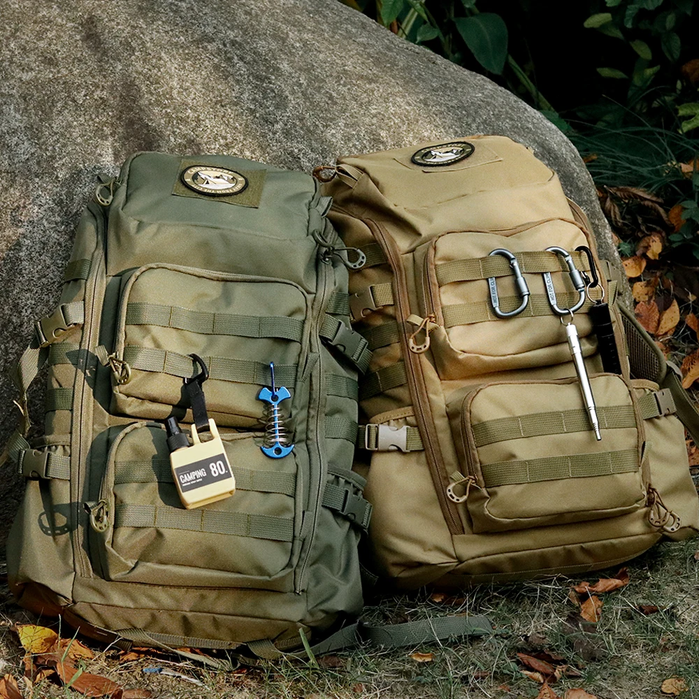 

25L Tactical MOLLE Backpack - 3-Pocket, Back Zipper Quick Laptop Access, Hiking/Camping/Travel Daypack