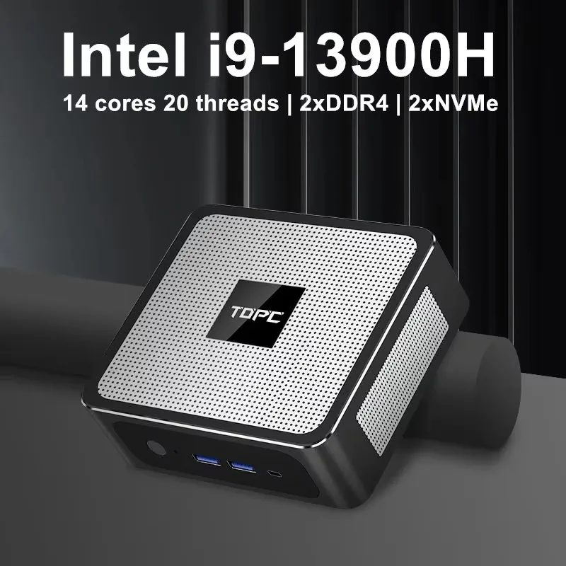 

Topton TOPC 13th Gen Mini PC Intel Core i9 13900H i7 13700H i5 2xDDR4 2xNVMe 2xLAN Windows 11 Pro Desktop Gaming Computer WiFi6E