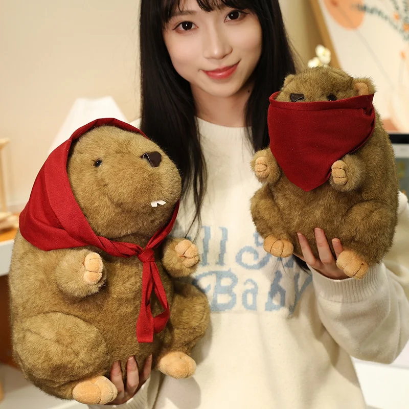 Najwyższej jakości realistyczna pluszowa zabawka świstak Wypchane zwierzę Kapibara Przytulna poduszka do spania Idealny prezent urodzinowy i świąteczny