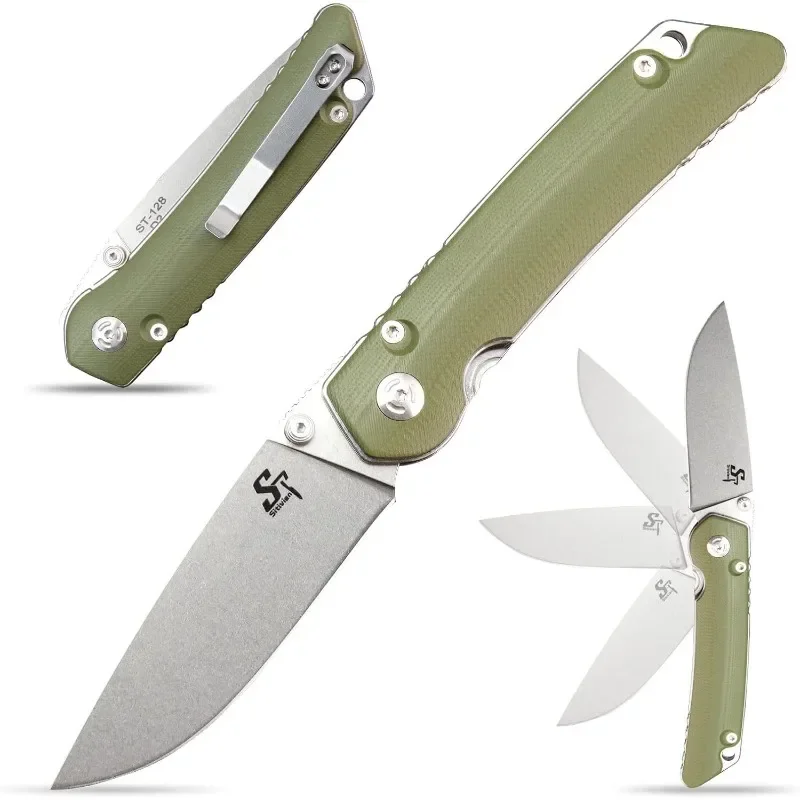 Sitivien ST128 Outdoor Camping Folding Pocket Knife D2 Blade G10 Handle Survival Tactical Hunting Utility Fruit Knives EDC Tools - Image 2