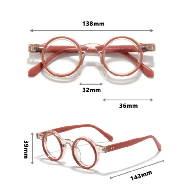 Fashion Acetate Glasses Frame Men Retro Round Handmade Myopia Prescription Eyeglasses Frame Women Luxury Brand Eyewear
