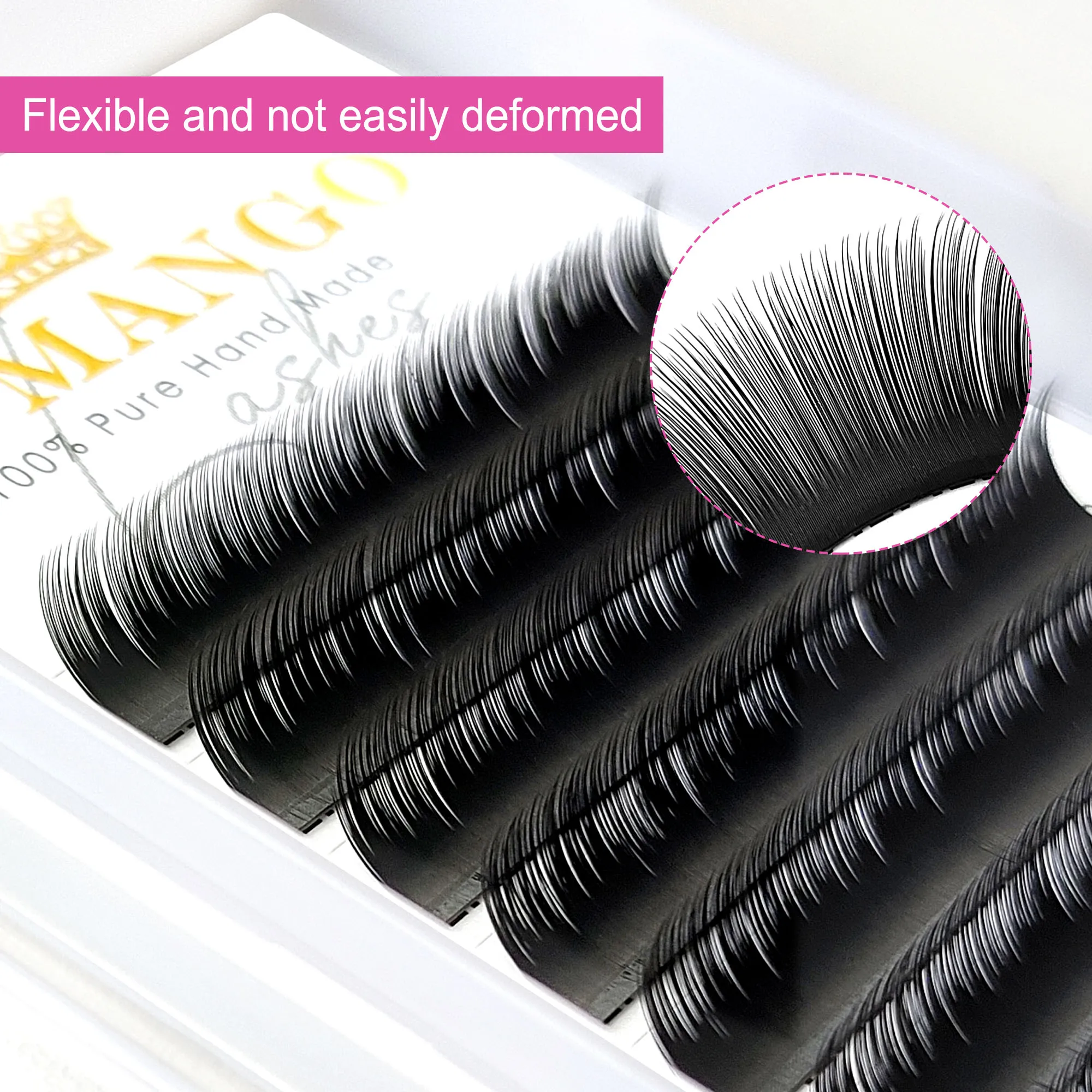 Eyelash Extension Natural Classic - CoMango sivri kirpik uzatma bireysel 8-15/16-18mix