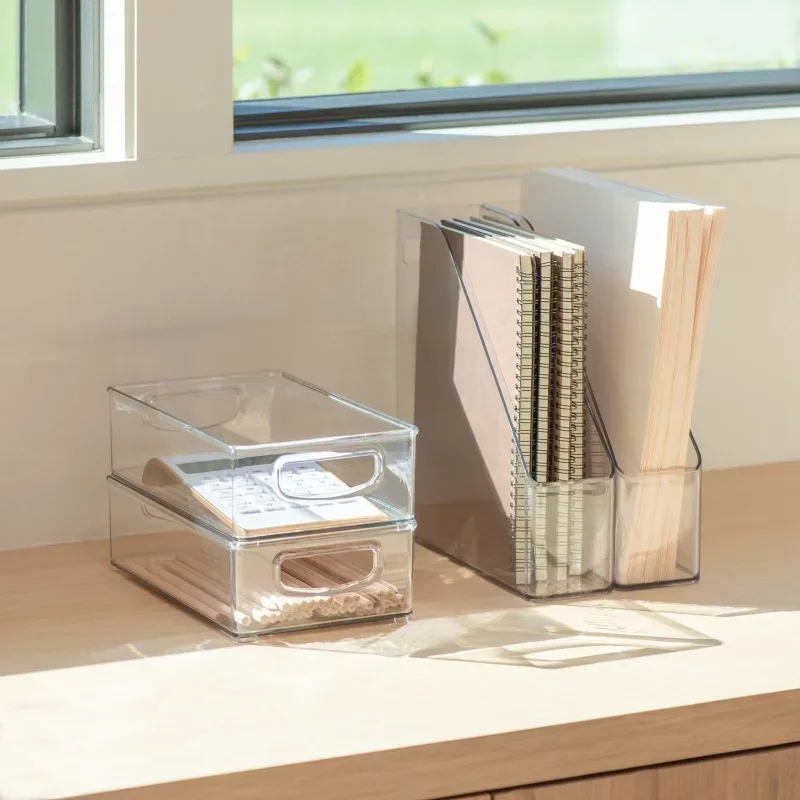 Acrylic magazine file rack, desktop storage magazine rack, plexiglass file classification rack, portable and easy to organize
