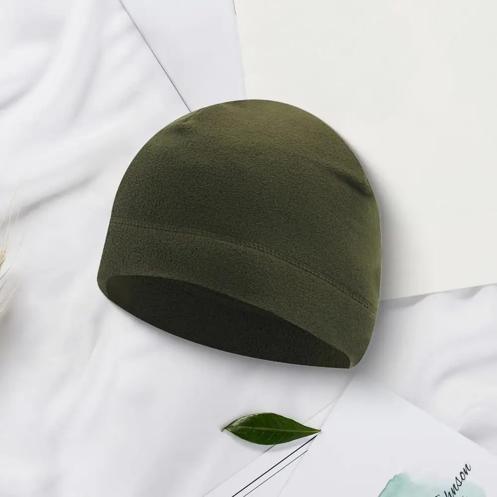 Warmth Retention Hat Warm Fleece Winter Hat for Men Women Elastic Cuffed Skull Cap for Outdoor Running Skiing Lightweight Cotton