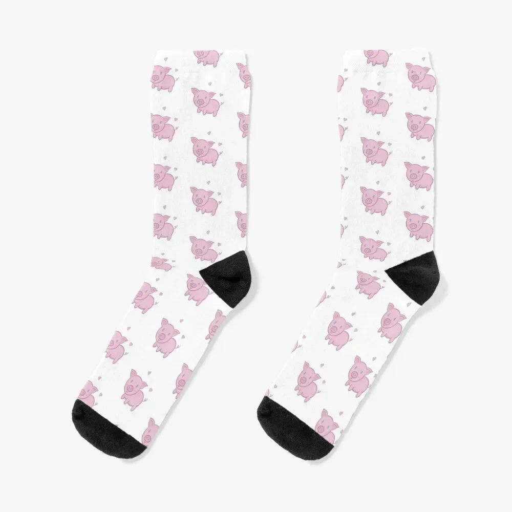 Happy Little Pig #1 Socks cotton Climbing cartoon kawaii Socks Female Men's
