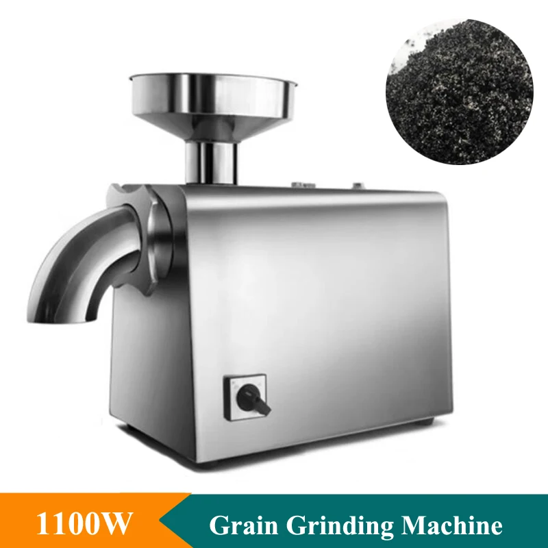 High Quality Almond Milling Machine 1100W Stainless Steel Grain Milled Powder Machine 220V Sesame Peanut Grinder Machine