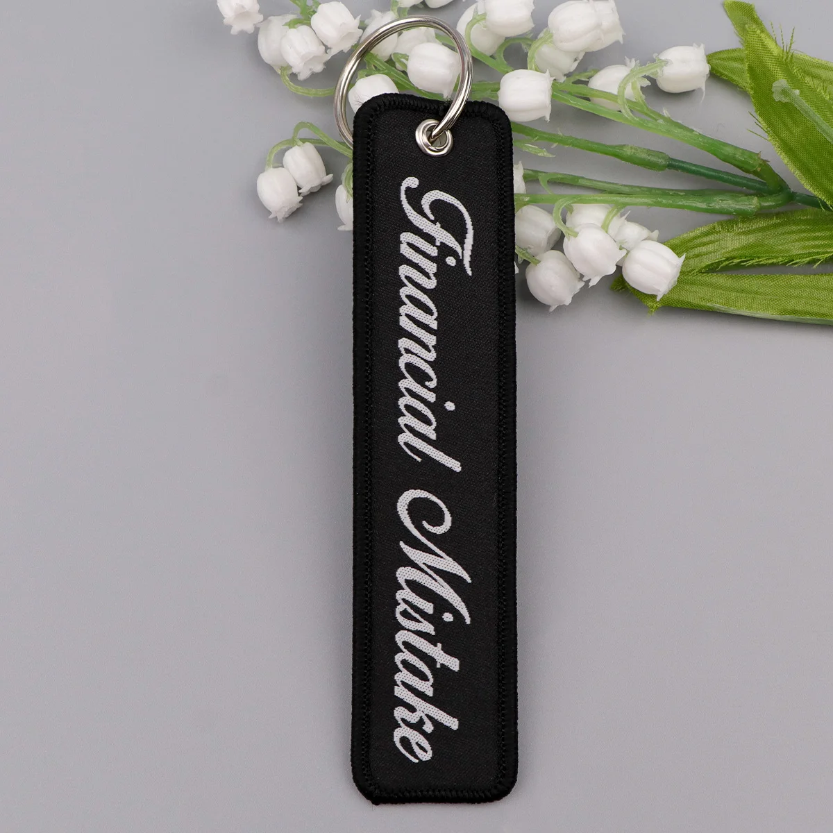 Embroidery Key Fobs Funny Quotes Key Tags Keychain For Motorcycles Cars Key Holder Accessories Jewelry Chaveiro
