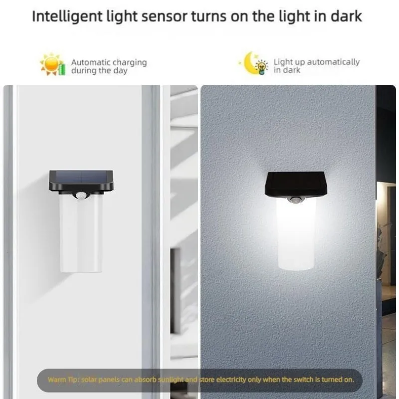 Luces LED solares para exteriores, lámpara de jardín con Sensor de movimiento IP65, de pared, para valla, iluminación exterior