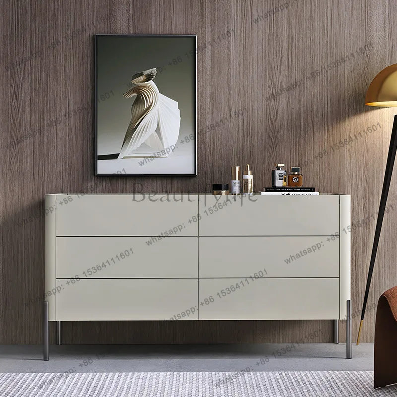 Light luxury modern minimalist designer storage multi-layer drawers bedroom solid wood partition porch