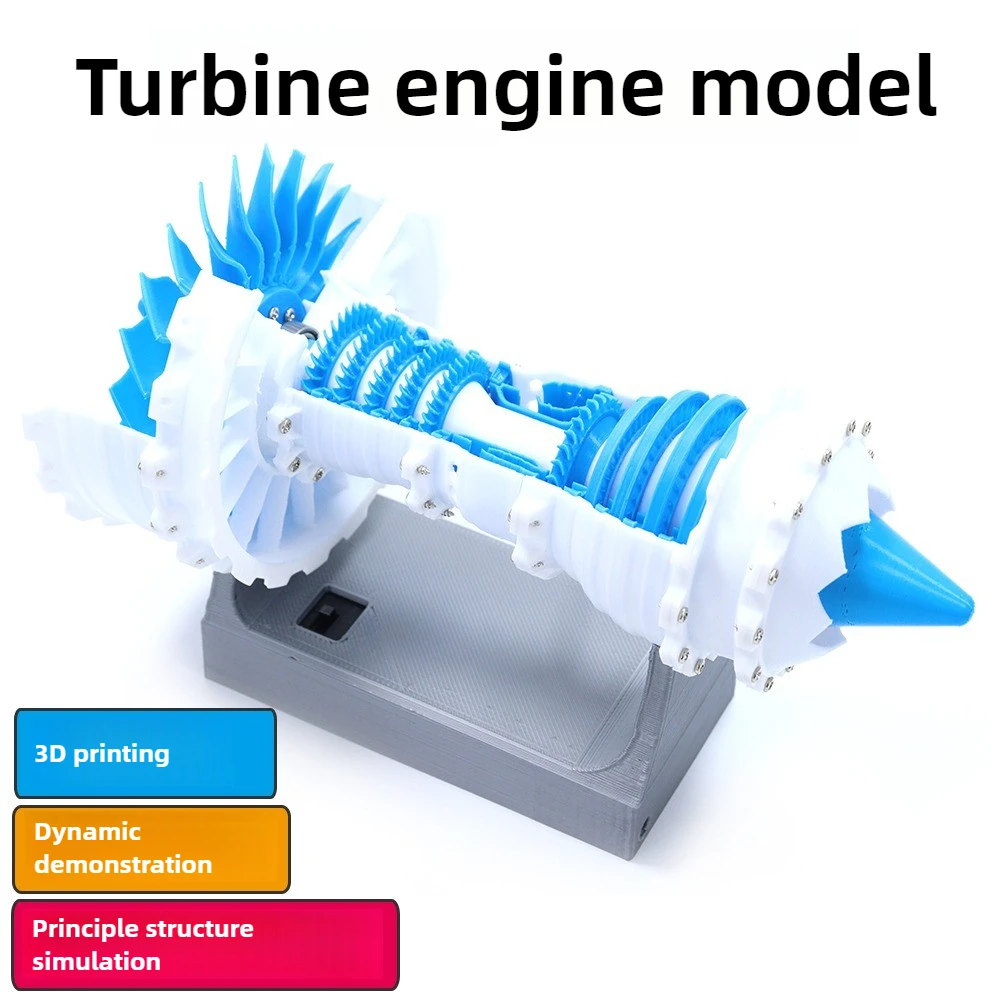 

Turbine Engine Model Mechanical Structure Simulation Principle Demonstration Finished 3D Printed Aircraft Engine Model