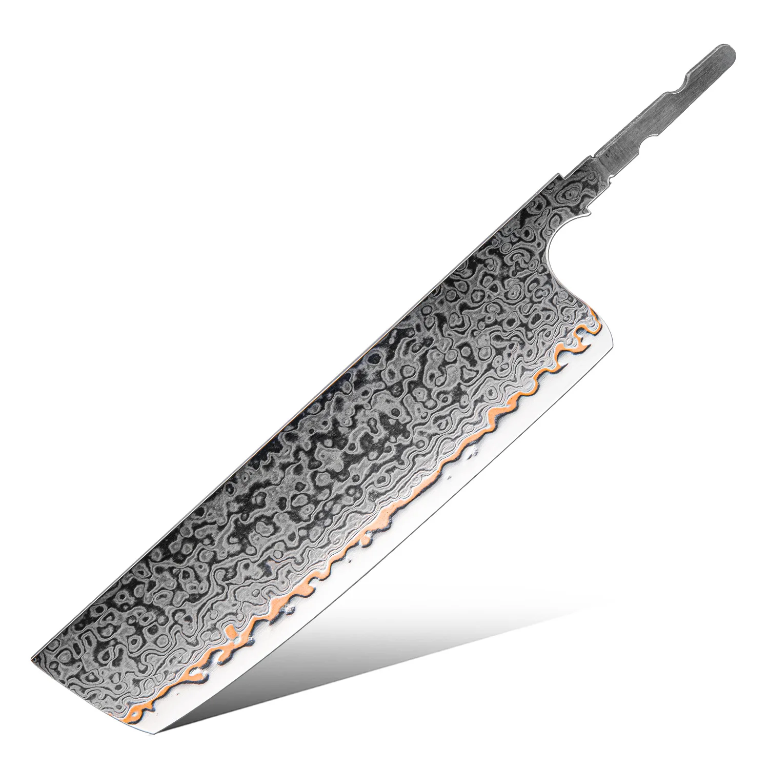 DIY 7inch Nakiri Knife Blank Blade Copper Damascus Steel Chef's Kitchen Utility Meat Fruit Slicing Knvies Blade Without Handle