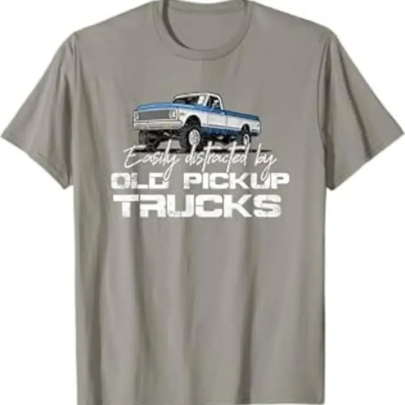 Easily Distracted By Old Pickup Trucks T Shirt For Men Retro