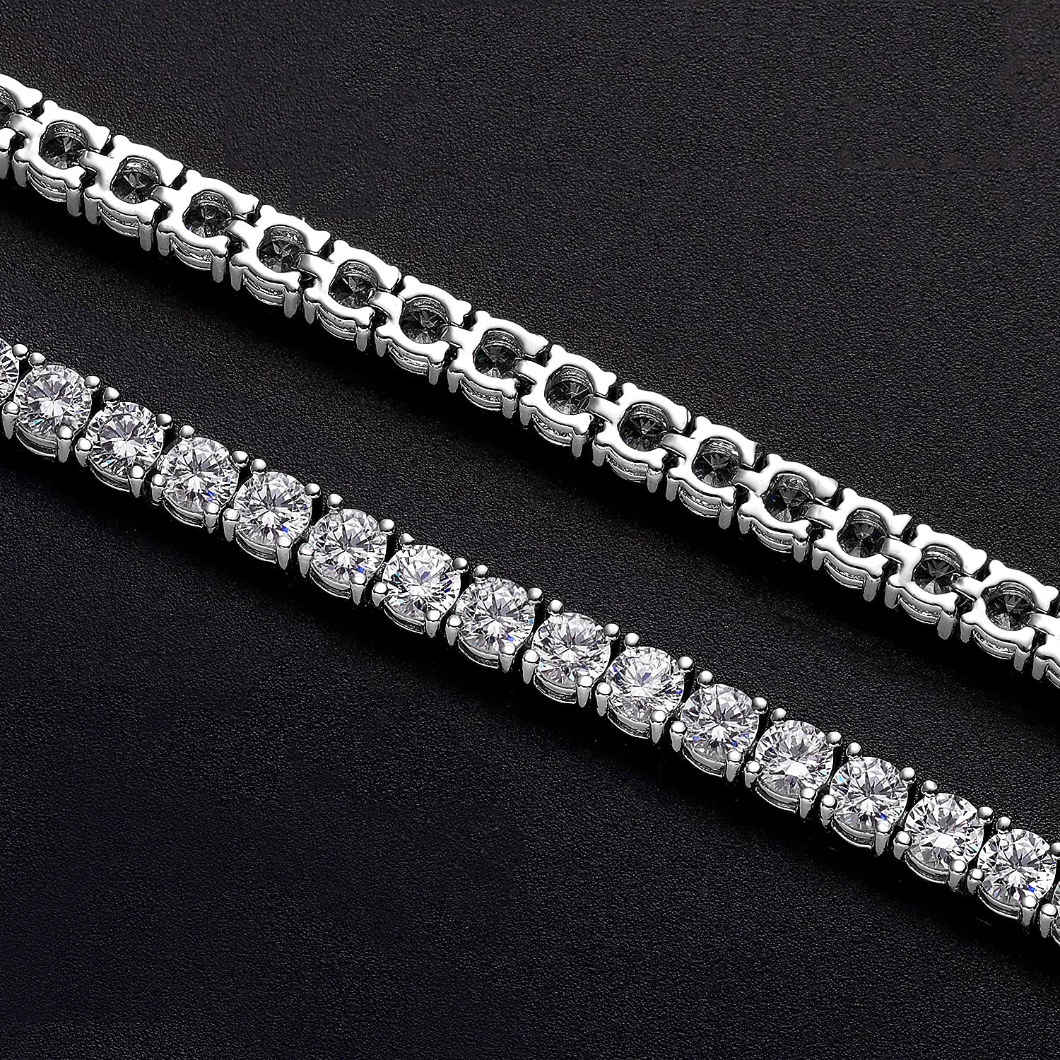 Pure Silver 17-20 cm Bracelet Pave 3 mm Montana Blake Semi Precious Sapphire Beautiful Real 925 Tennis Jewelry For Women/Men