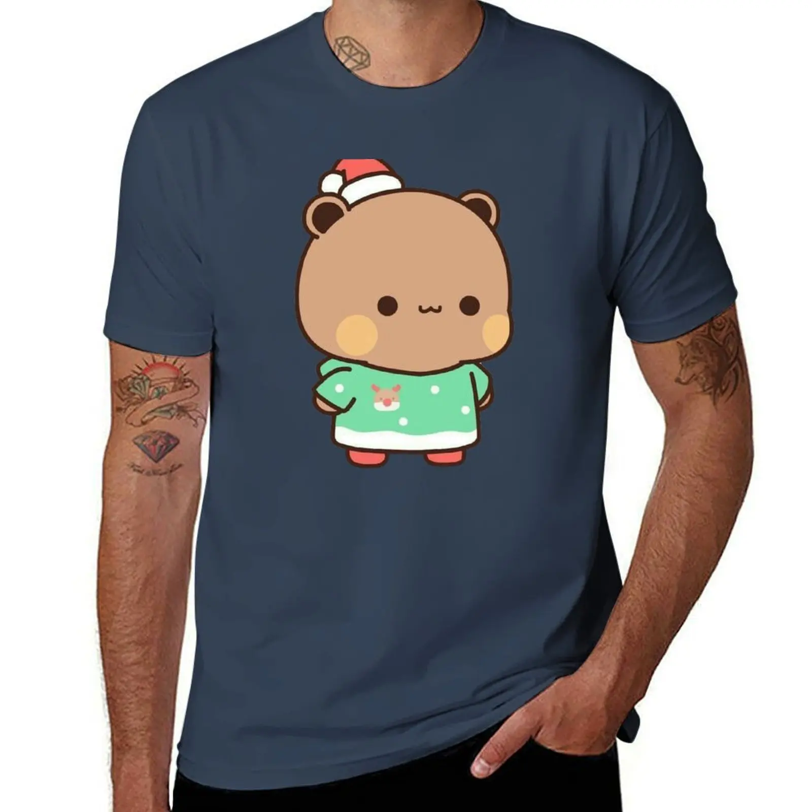

Bubu Brown Panda Xmas Costume T-Shirt funny t shirts cotton t shirt for man T-Shirt