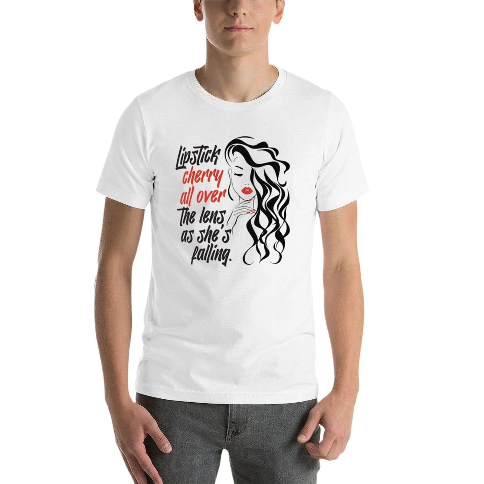 Lipstick Cherry All Over the Lens T-Shirt cotton t shirts t shirt man casual man graphic t shirt