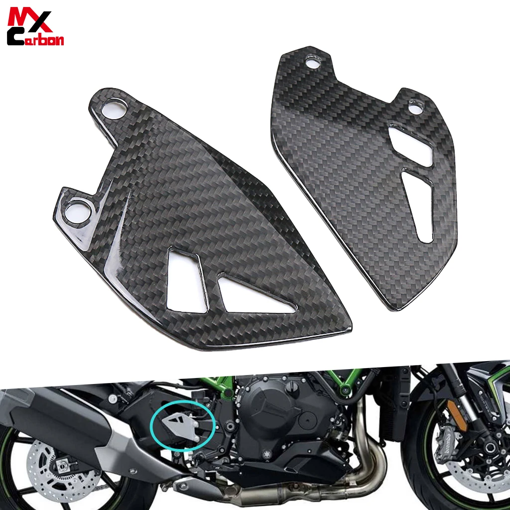 

For Kawasaki Z-H2 2020-2023 Motorcycle Accessories Modification Heel Plate 3K 100% Carbon Fiber Heel Guards Rear Footrest Kit