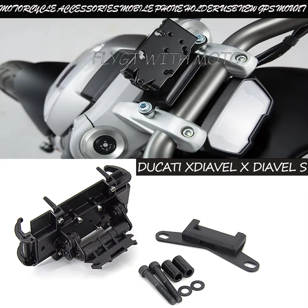 

New GPS Mount For Ducati XDiavel X DIAVEL S 2016-2021 Motorcycle Accessories Mobile Phone Bracket Holder USB 0 sold