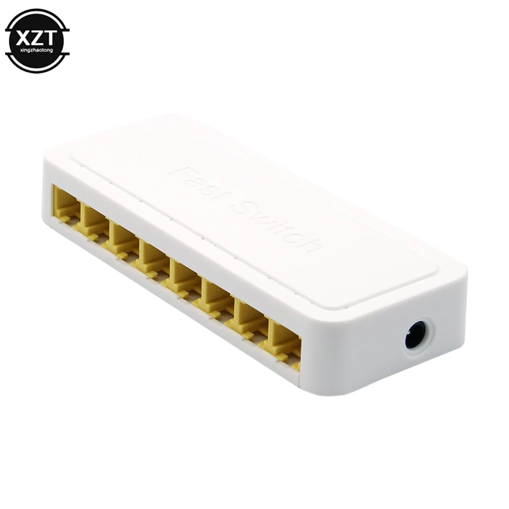 8 Port 100M Switch 10/100 Mbps Desktop PC Mini Fast Ethernet LAN RJ45 Network Switch Hub Plug and Play Network Splitte