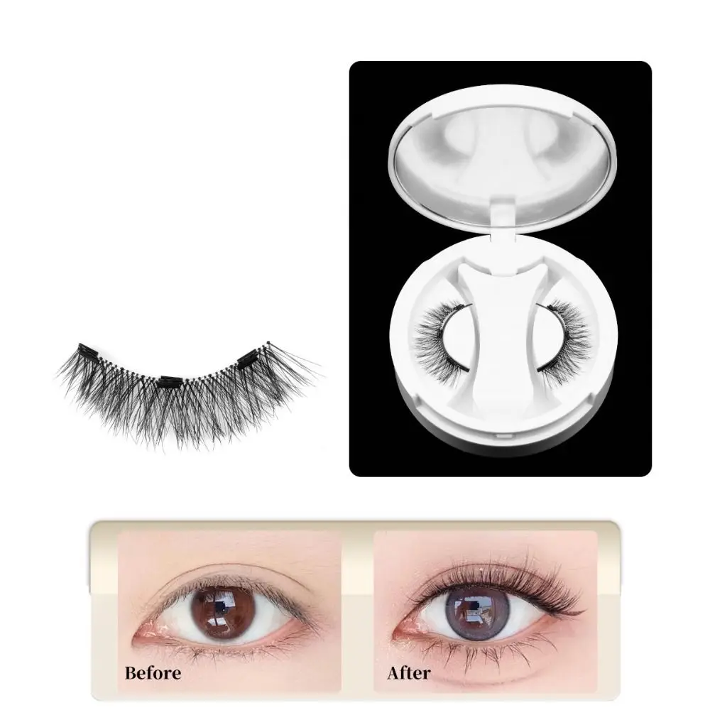 Glue Free Magnetic False Eyelashes DIY Reusable Magnetic Eyelashes with Clip Makeup Individual False Eyelash Clusters