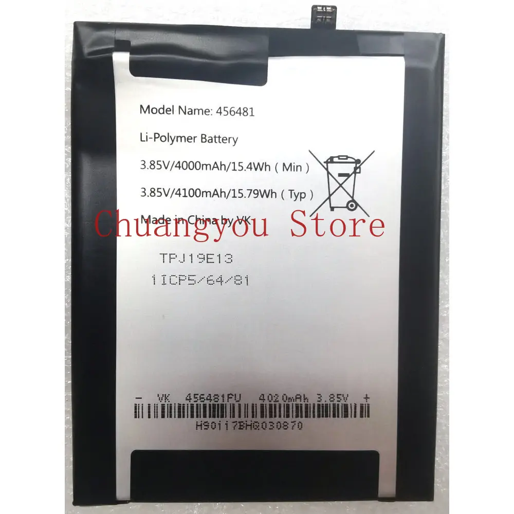 3.85V  4000mAh 456481 Replacement Mobile Phone Battery For Wiko X800AS View 2 Go TLP18H06