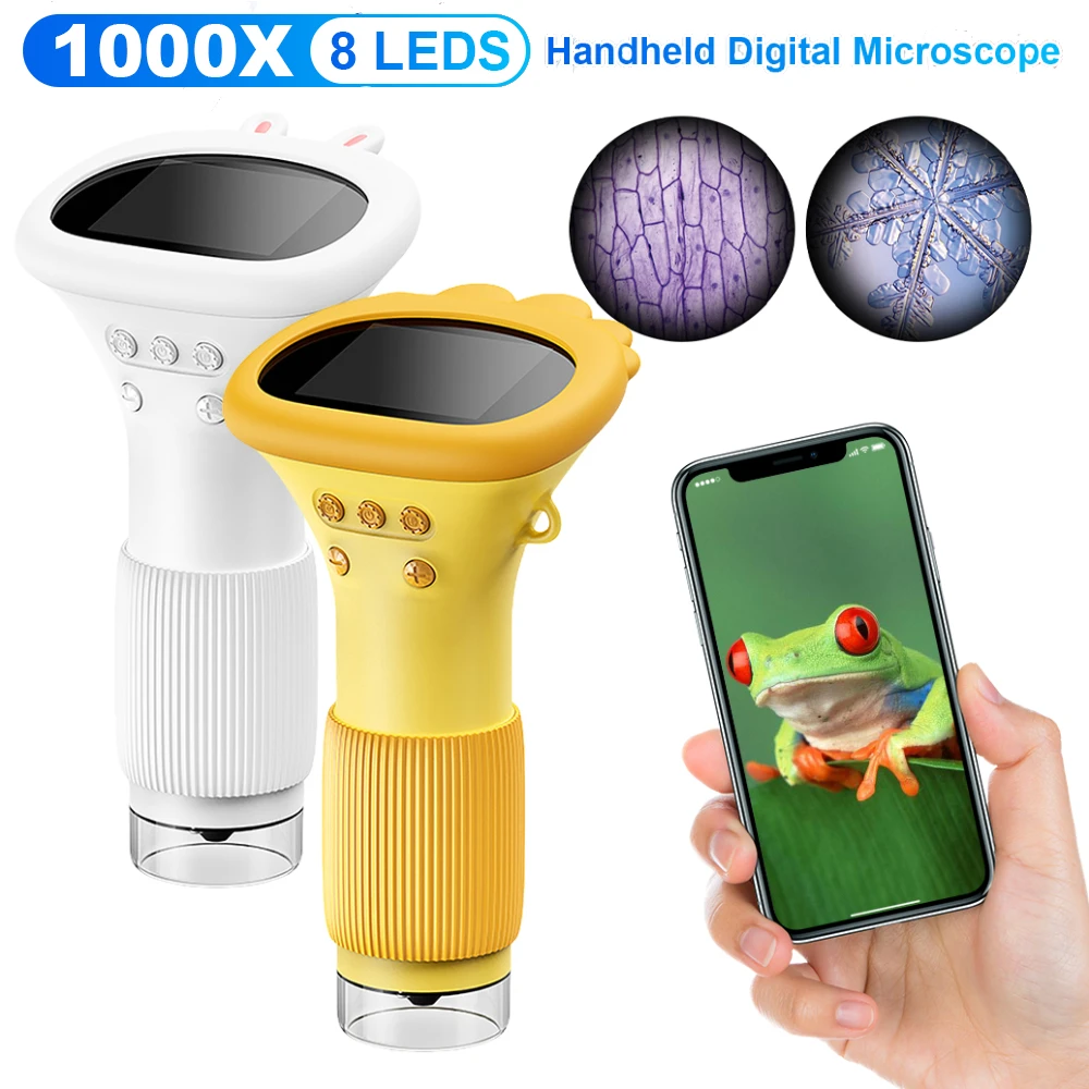 

Kids Microscope 1000x Magnifier Microscope 200 Megapixels With LED Photo Video Function Educational Toys Science For Children