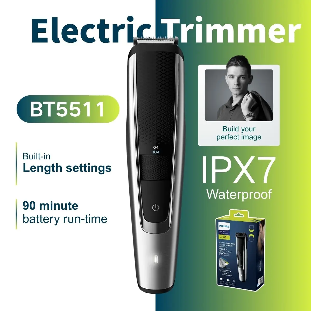ماكينة تشذيب اللحية من سلسلة فيليبس 5000 ماكينة تشذيب اللحية والخدش BT5511 #1