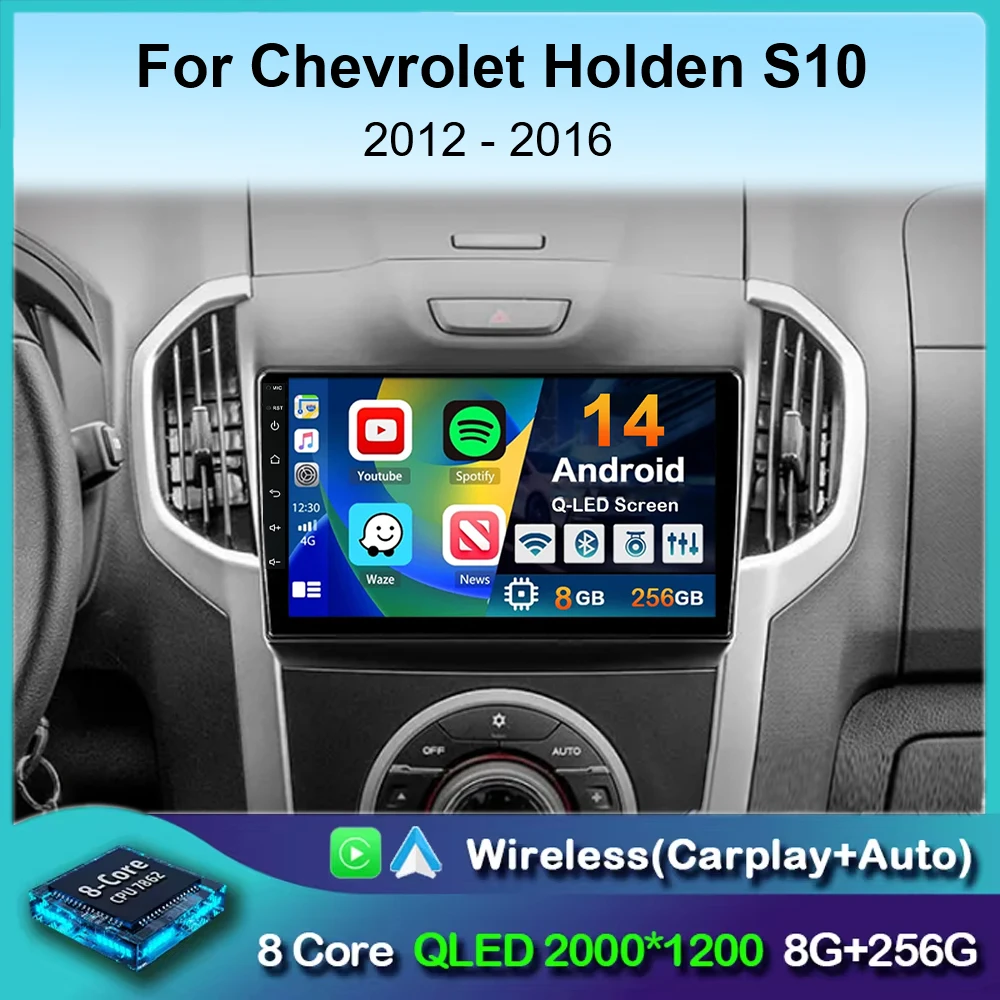 

Автомагнитола Carplay для Chevrolet Holden S10, мультимедийный проигрыватель на Android 14, с GPS, для Chevrolet Holden, S10, TRAILBLAZER, Колорадо, ISUZU, DMAX